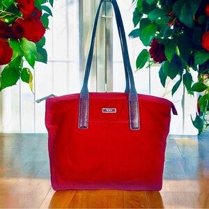 TUMI Crimson Red Burgundy Nylon Tote Bag